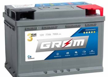 Akumulator GROM Premium 77Ah 750A EN  Prawy Plus