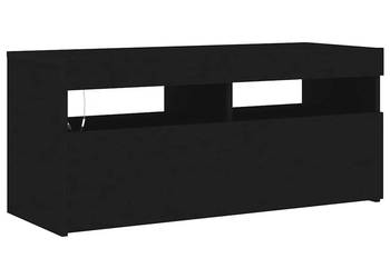 vidaXL Szafka pod TV z oświetleniem LED, czarna, 90x35x40 cm(SKU:804383)