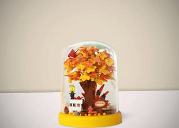 Nowy Zestaw Klocków Pomarańczowe Drzewo Pod Kopułą 273 Elementów w Pudełku