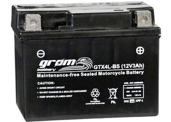 Akumulator motocyklowy 12V 3Ah 60A GROM GTX4L-BS YTX4L-BS