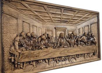 Płaskorzeźba w dębie - Ostatnia Wieczerza Prezent dla Babci