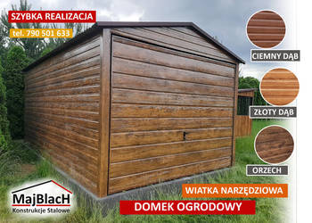 Garaż Blaszany Drewnopodobny 3x5 -TANIO -Garaże Blaszane – Maj-Blach