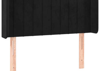 Zagłówek uszak czarny 103x16x78/88 cm aksamit WM-3119050