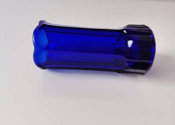 Stary, mały, niebieski wazon 2108 szkło kobaltowe Ząbkowice