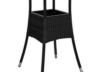 vidaXL Stolik ogrodowy, Ø60x75 cm, akacja i rattan PE, czarny(SKU310602)