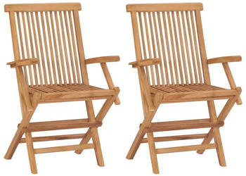 Składane krzesła ogrodowe 2 szt. lite drewno tekowe WM-315443