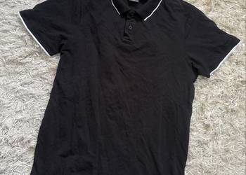 Koszulka polo black slim fit shirt M