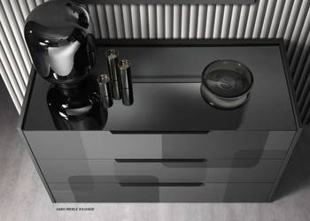 Włoska nowoczesna komoda do sypialni Bella Casa grafit