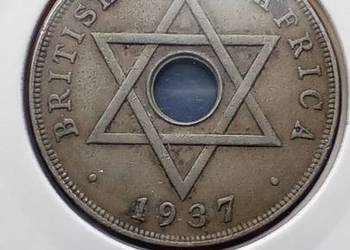 Stare monety 1 pens 1937 Brytyjska Afryka Zachodnia