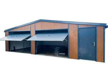 Garaż Ocieplany Płyta Warstwowa  9x6 2x Brama uchylna 2x okno drzwi TS1238