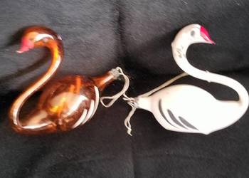 Dwie bombki łabędź prl Dwie bombki łabędź prl