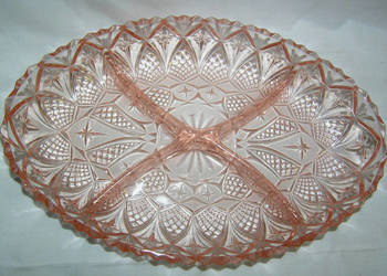 półmisek vintage depresyjne szkło PINK_AlD