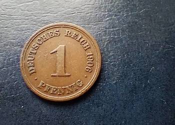 Stare monety 1 fenig 1906 F Niemcy