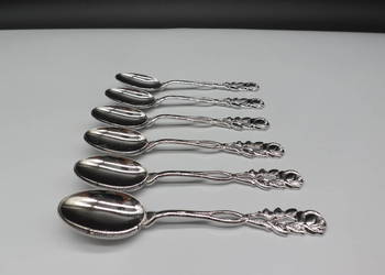 Komplet Łyżeczek z Różyczką 6szt. w kolorze srebrnym RHERD