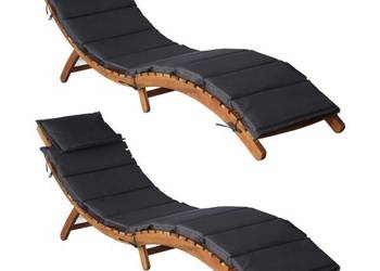 vidaXL Leżaki z poduszkami, 2 szt., ciemnoszare, (SKU:3155472)