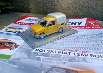 FIAT 126P BOMBEL model kolekcja 1:43 kultowe auta deagostini złota nowy 1/4