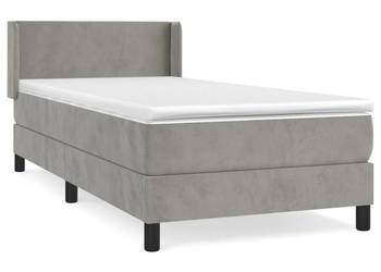 Łóżko Z Materacem Szare Kontynentalne DO Sypialni 90x200 cm WM-3130817