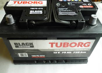 Akumulator TUBORG 75AH 720A używany, sprawdzony, dobry stan-sklep Poznań