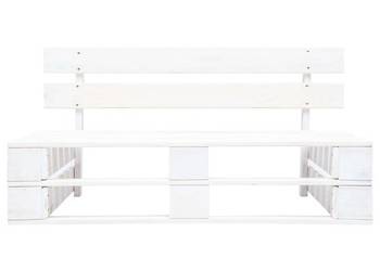 vidaXL Ogrodowa ławka z palet, drewno, biała(SKU:45759)