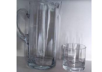 kryształowy szklany dzban dzbanek z uchem szklanki grube szkło