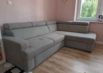 Kanapa rogowa z Agata meble szara dobry stan