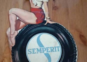 Oryginalna tablica reklamowa SEMPERIT – lata 50 60  – styl pin-up, blacha