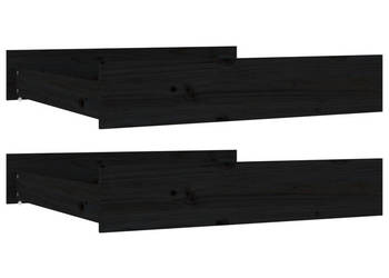 Szuflady pod łóżko 2 szt. czarne lite drewno sosnowe WM-814988
