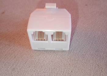 rozgałęźnik rozdzielacz RJ11-W/2RJ11-G podwójny biały nowy