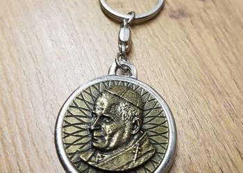 Brelok brązowy Jan Paweł II / św.Krzysztof breloczek wisiorek zawieszka