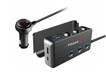 Rozdzielacz Gniazda Zapalniczki FEEGAR 12-24V USB