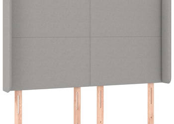 Zagłówek do łóżka z LED jasnoszary 147x16x118/128 cm tkanina WM-3123766