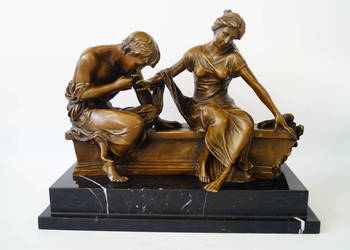 Figura z brązu Zakochani zaręczyny rzeźba piękna masywna