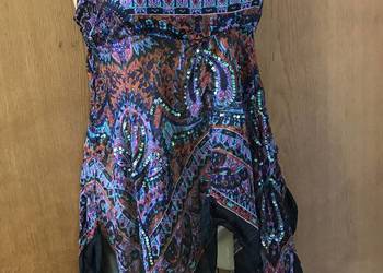 bluzka boho jedwabna, na ramiączkach r.40
