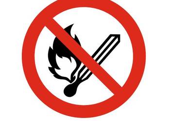 Naklejka BHP zakaz używania otwartego ognia GAP003