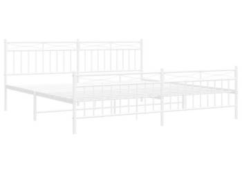 Łóżko Metalowe Białe Rama Łóżka Ze Stelażem Biała 193x203 cm WM-373764
