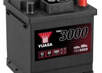 Akumulator Yuasa 12V 42Ah 390A kostka Prawy Plus Dostawa