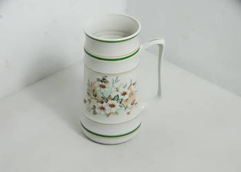 Vintage Porcelanowy Kufel Ćmielów – Motyw Kwiatowy, Złocenia, 20 cm / 750 m