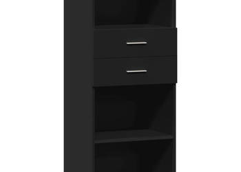 Wysoka szafka czarna 50x425x124 cm materiał drewnopochodny WM-846174