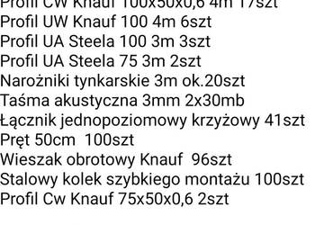 Sprzedam profile aluminiowe do Gk, CW, UW, UA