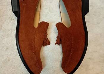 (42) Brązowe rude mokasyny) półbuty/ buty wieczorowe, NOWE