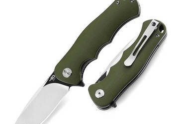 Nóż składany Bestech Bobcat Green G10, Black Stonewashed / Satin D2 (BG22B…