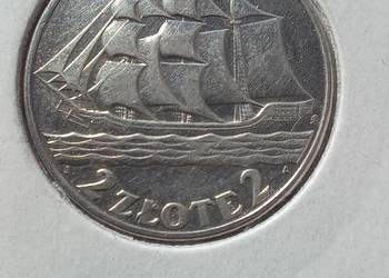 2 złote Żaglowiec 1936r  2 RP (srebro)