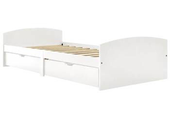 vidaXL Rama łóżka z 2 szufladami, biała, drewno sosnowe(SKU:322155)
