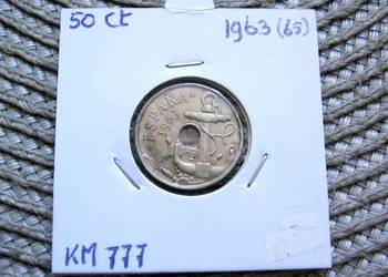 Hiszpania 50 Centimos 1963r - ( w gwiazdce65 ) - Ładna