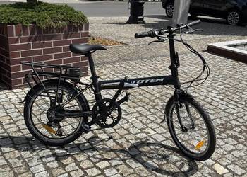 Rower Elektryczny Totem Składany Czarny Męski Damski Składak EBIKE