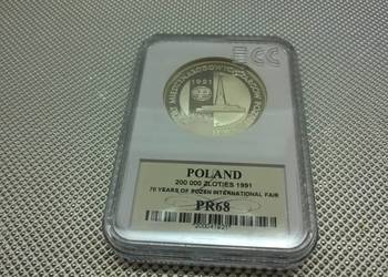 Srebrna moneta 200000 złotych, 1991 r. PR 68