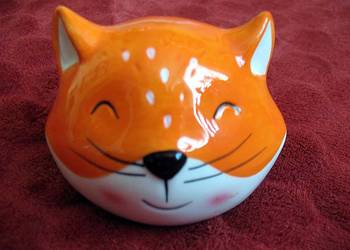 Lis - rudzielec - skarbonka - 7 x 9 x 7 cm Porcelana