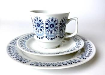 Trio zestaw śniadaniowy Ilmenau NRD echt kobalt Vintage retro design lata 8