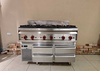 6-palnikowa kuchnia gastronomiczna na podstawie chłodniczej  gwarancja