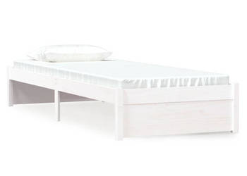 Rama łóżka biała lite drewno pojedyncza 75x190 cm WM-814910